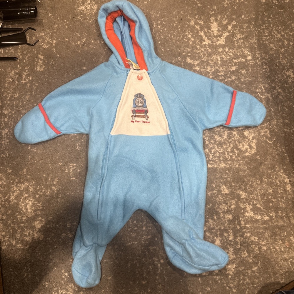 Thomas & friends my first Thomas size 0-6 months overalls Snow Bunting Vintage
